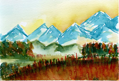 Mountains- Watercolor on paper